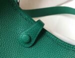 Replica Hermes Evelyne Bag Hermes Mini Crossbody Bag 20404 Silver Buckle Dark Green35062 - Image 5