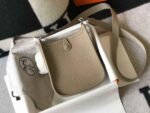 Replica Hermes Evelyne Bag Hermes Mini Crossbody Bag 20403 Silver Buckle Kakhi35025 - Image 3