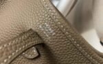 Replica Hermes Evelyne Bag Hermes Mini Crossbody Bag 20403 Silver Buckle Kakhi35025 - Image 7