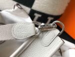 Replica Hermes Evelyne Bag Hermes Mini Crossbody Bag 20402 Silver Buckle Light Gray34998 - Image 6