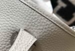 Replica Hermes Evelyne Bag Hermes Mini Crossbody Bag 20402 Silver Buckle Light Gray34998 - Image 8