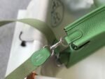 Replica Hermes Evelyne Bag Hermes Mini Crossbody Bag 20401 Silver Buckle Green34947 - Image 6