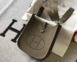 Replica Hermes Evelyne Bag Hermes Mini Crossbody Bag 20400 Silver Buckle Dark Gray34920