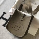 Replica Hermes Evelyne Bag Hermes Mini Crossbody Bag 20400 Silver Buckle Dark Gray34920