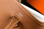 Replica Hermes Evelyne Bag Hermes Mini Crossbody Bag 20399 Silver Buckle Tan34901 - Image 3