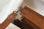 Replica Hermes Evelyne Bag Hermes Mini Crossbody Bag 20399 Silver Buckle Tan34901 - Image 4