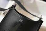 Replica Hermes Evelyne Bag Hermes Mini Crossbody Bag 20398 Silver Buckle Black34874 - Image 6