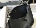Replica Hermes Evelyne Bag Hermes Mini Crossbody Bag 20398 Silver Buckle Black34874 - Image 8