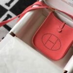 Replica Hermes Evelyne Bag Designer Hermes Mini Crossbody Bag 20397 Gold Buckle Red34353