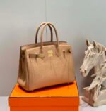 Replica Hermes Birkin Designer Tote Bag Togo Leather 28567 Camel35729 - Image 11