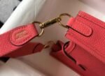 Replica Hermes Evelyne Bag Designer Hermes Mini Crossbody Bag 20397 Gold Buckle Red34353 - Image 6