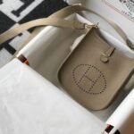 Replica Hermes Evelyne Bag Designer Hermes Mini Crossbody Bag 20395 Gold Buckle Gray34350