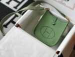 Replica Hermes Evelyne Bag Designer Hermes Mini Crossbody Bag 20393 Gold Buckle Light Green34345