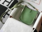 Replica Hermes Evelyne Bag Designer Hermes Mini Crossbody Bag 20393 Gold Buckle Light Green34345 - Image 2