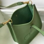Replica Hermes Evelyne Bag Designer Hermes Mini Crossbody Bag 20393 Gold Buckle Light Green34345 - Image 8
