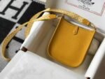 Replica Hermes Evelyne Bag Designer Hermes Mini Crossbody Bag 20392 Gold Buckle Yellow34343 - Image 2