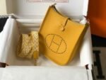 Replica Hermes Evelyne Bag Designer Hermes Mini Crossbody Bag 20392 Gold Buckle Yellow34343 - Image 4