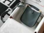 Replica Hermes Evelyne Bag Designer Hermes Mini Crossbody Bag 20391 Gold Buckle Dark Green34340 - Image 2