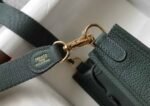 Replica Hermes Evelyne Bag Designer Hermes Mini Crossbody Bag 20391 Gold Buckle Dark Green34340 - Image 7