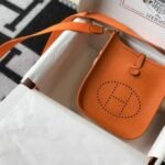 Replica Hermes Evelyne Bag Designer Hermes Mini Crossbody Bag 20390 Gold Buckle Orange34337