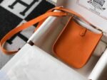 Replica Hermes Evelyne Bag Designer Hermes Mini Crossbody Bag 20390 Gold Buckle Orange34337 - Image 2