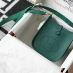 Replica Hermes Evelyne Bag Designer Hermes Mini Crossbody Bag 20389 Gold Buckle Green34334