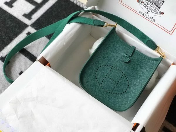 65327763cbd1b.jpg Replica Hermes Evelyne Bag Designer Hermes Mini Crossbody Bag 20389 Gold Buckle Green34334 - Image 1