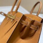 Replica Hermes Birkin Designer Tote Bag Epsom Leather 28371 Golden brown34773 - Image 4