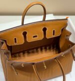 Replica Hermes Birkin Designer Tote Bag Epsom Leather 28371 Golden brown34773 - Image 7