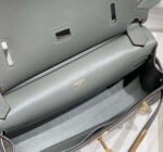 Replica Hermes 316413 Jyspiere Leather Hermes bags Gray h90092034338 - Image 7