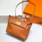 Replica Hermes Kelly 2424 Leather 29cm H230267 Brown Shoulder bag34379
