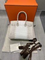 Replica Hermes Birkin Designer Tote Bag Himalaya Crocodile Leather H9982034822 - Image 10