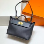 Replica Hermes Kelly 2424 Leather 29cm H230268 Black Shoulder bag34485