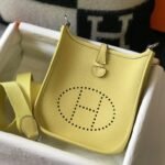 Replica Hermes Evelyne Bag Designer Hermes Mini Crossbody Real Bag 20434 Light Yellow34821