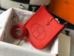 Replica Hermes Evelyne Bag Designer Hermes Mini Crossbody Real Bag 20432 Red34756 - Image 3