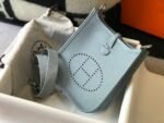 Replica Hermes Evelyne Bag Designer Hermes Mini Crossbody Real Bag 20431 Light Blue34745 - Image 2