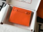 Replica Hermes Kelly Danse 22cm Leather Bag 20355 Orange35924 - Image 3