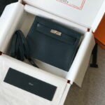 Replica Hermes Kelly Danse 22cm Leather Bag 20354 Dark Green35891