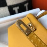 Replica Hermes Kelly Bag Hermes 19CM Epsom Shoulder Mini Bag Yellow 20463 - Image 5