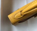 Replica Hermes Kelly Bag Hermes 19CM Epsom Shoulder Mini Bag Yellow 20463 - Image 6