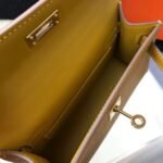 Replica Hermes Kelly Bag Hermes 19CM Epsom Shoulder Mini Bag Yellow 20463 - Image 8
