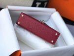 Replica Hermes Kelly Bag Hermes 19CM Epsom Shoulder Mini Bag Wine red 20462 - Image 4