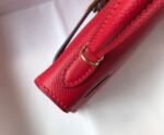 Replica Hermes Kelly Bag Hermes 19CM Epsom Shoulder Mini Bag Red 20465 - Image 6
