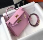 Replica Hermes Kelly Bag Hermes 19CM Epsom Shoulder Mini Bag purple 20459 - Image 4