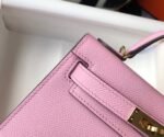 Replica Hermes Kelly Bag Hermes 19CM Epsom Shoulder Mini Bag purple 20459 - Image 7