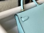 Replica Hermes Kelly Bag Hermes 19CM Epsom Shoulder Mini Bag Light blue 20473 - Image 4