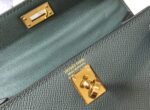 Replica Hermes Kelly Bag Hermes 19CM Epsom Shoulder Mini Bag Dark gray 20474 - Image 4