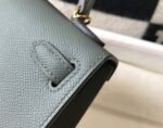 Replica Hermes Kelly Bag Hermes 19CM Epsom Shoulder Mini Bag Dark gray 20474 - Image 5