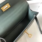 Replica Hermes Kelly Bag Hermes 19CM Epsom Shoulder Mini Bag Dark gray 20474 - Image 7