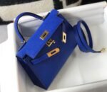 Replica Hermes Kelly Bag Hermes 19CM Epsom Shoulder Mini Bag Dark Blue 20475 - Image 2